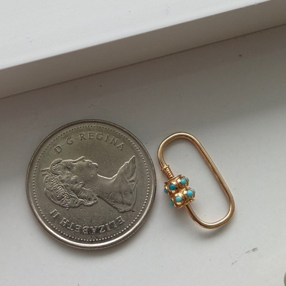 14kt turquoise carabiner - Picture 4 of 7